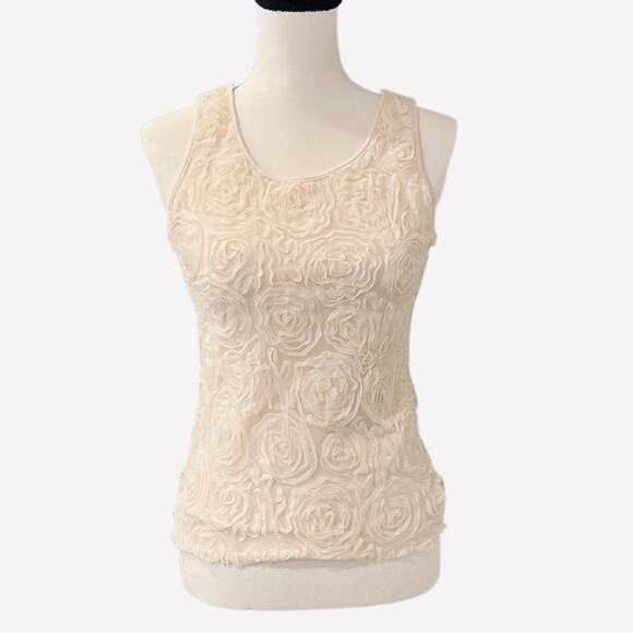 Ann Taylor Women's Tulle Floral Tank Top Size XSP - Picture 1 of 4
